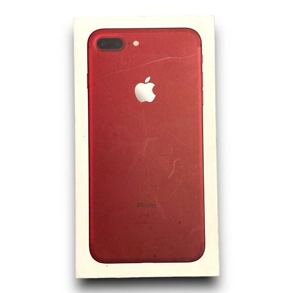 Empty iPhone 7 Plus Red 128gb BOX ONLY Apple Sticker and Inserts - Picture 1 of 13